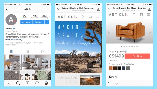 نمونه از تبلیغات اسپانسر اینستاگرام