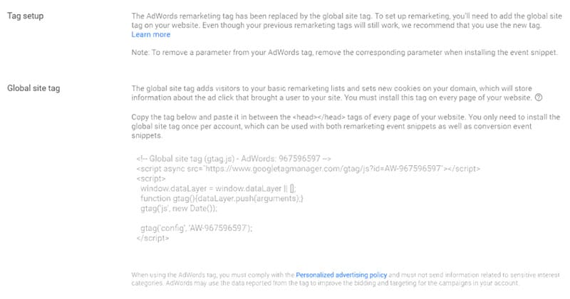 می‌توانید اسکریپت retargeting را بر روی هر صفحه وب سایت خود کپی پیست کنید