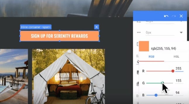 انتخاب رنگ را کلیک کنید