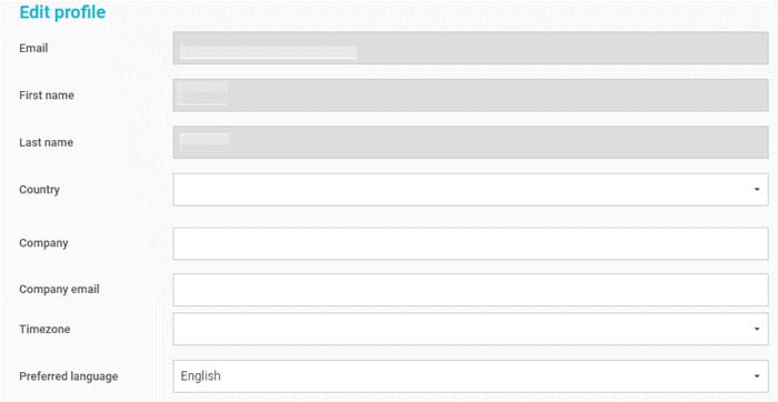 از اینجا شروع به پر کردن اطلاعات شخصی خود و شرکت تان کنید