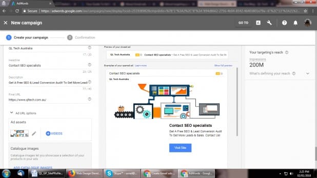 بدین ترتیب تبلیغ در گوگل شما در پیش‌نمایش ظاهر خواهد شد