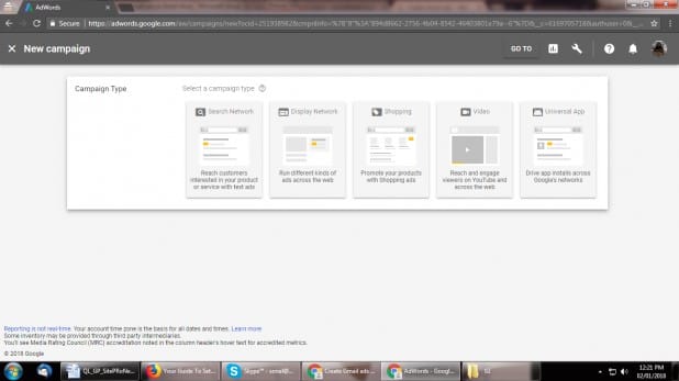 باید گزینه "تنها نمایش Network "را انتخاب کنید و سپس بر روی "کمپین Gmail"به عنوان یک گزینه تیک بزنید.