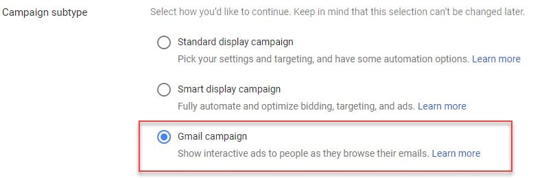 Gmail campaign remarketing