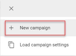 New Campaign را انتخاب کنید