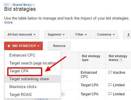 target-CPA-bidding-strategy