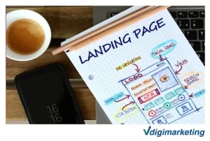 این تصویر یک طرح اولیه از یک صفحه فرود (Landing Page) را نشان می‌دهد. صفحه فرود صفحه‌ای است که کاربران پس از کلیک روی یک تبلیغ یا لینک، به آن هدایت می‌شوند. هدف اصلی صفحه فرود، تبدیل بازدیدکننده به مشتری است.