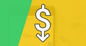بک گراند سبز و زرد و در وسط صفحه علامت کاهش قیمت دلار