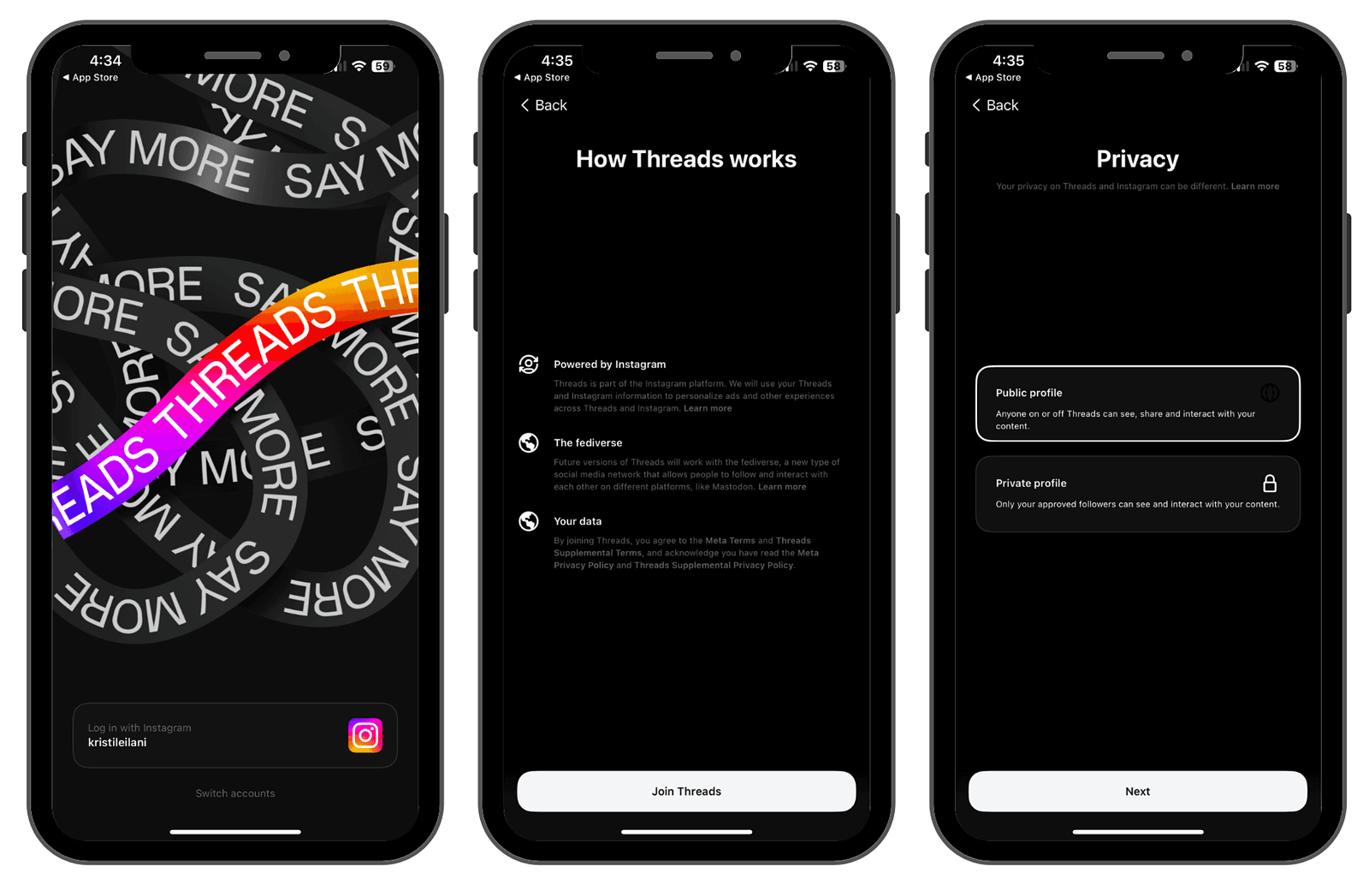 روش ثبتنام و ورود در اپلیکیشن تردز threads