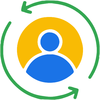 آیکون طراحی شده ترکیبی از آیکون یک فرد با دو فلش در جهت مخالف است. ارتباط با مخاطب و سوشال مدیا را نشان می دهد