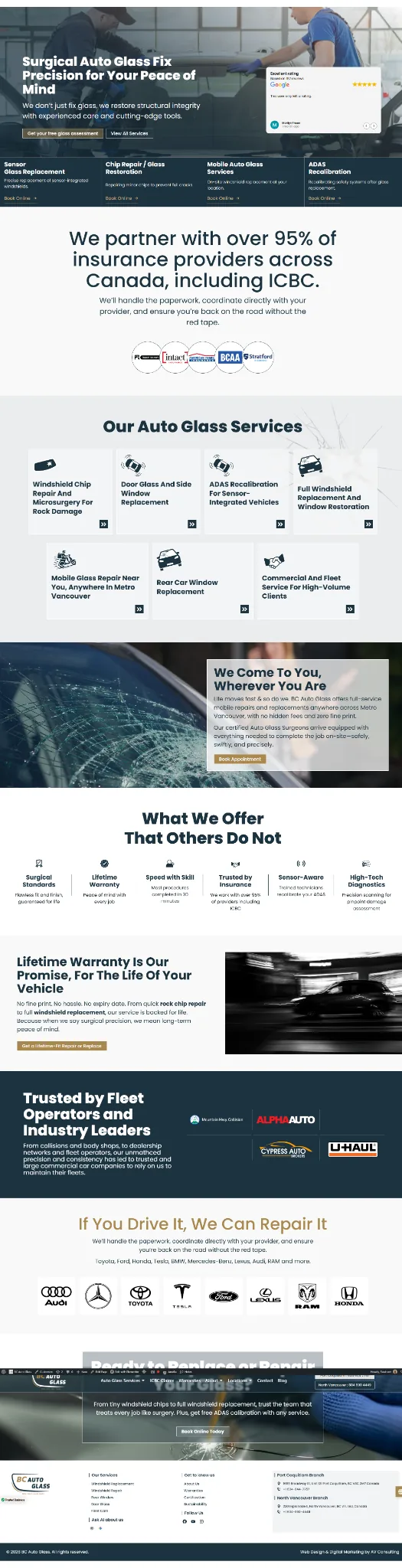BC Auto Glass Website Design