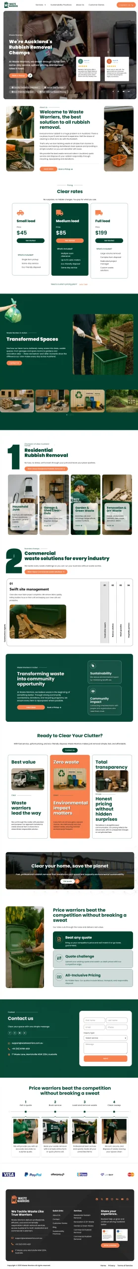 Waste Warriors Website Design